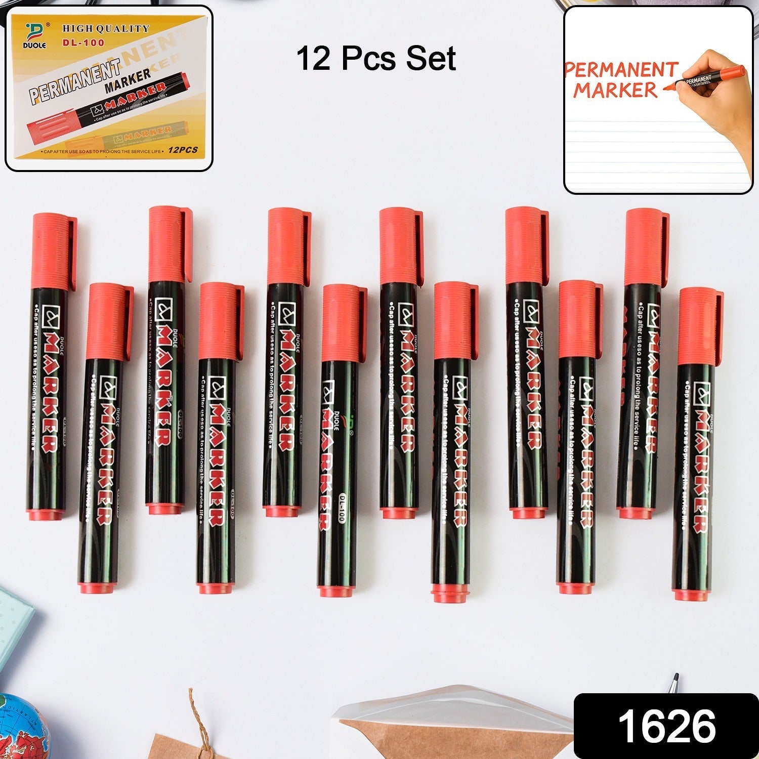Red Permanent Marker Pen Set  Red Permanent Marker Pen Set